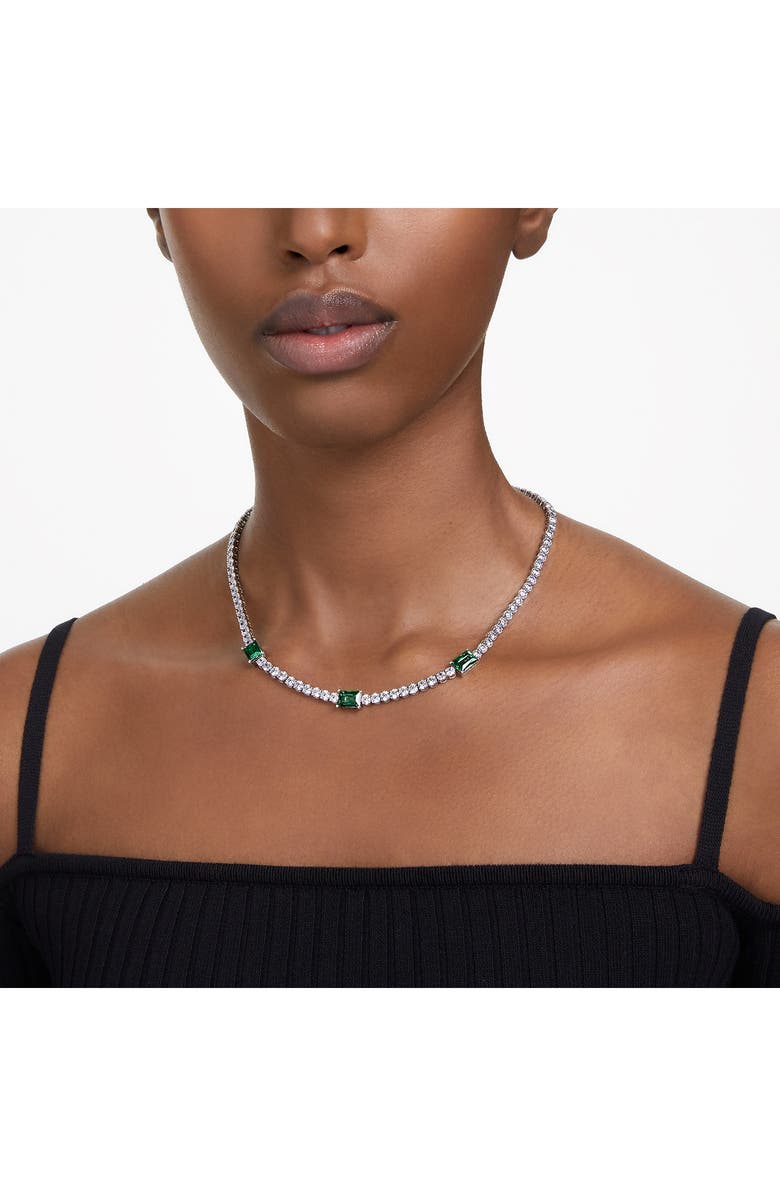 Swarovski Matrix Crystal Tennis Necklace, Alternate, color, Green