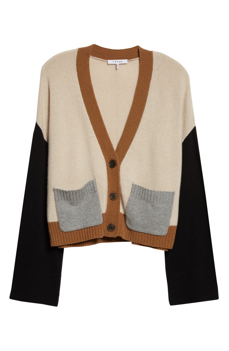 FRAME Colorblock Cashmere Cardigan, Alternate, color, 
