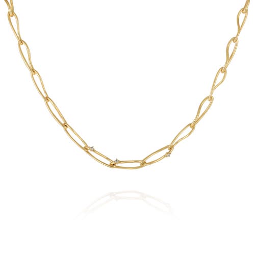 Vince Camuto Open Link Necklace With Cubic Zirconia In Gold