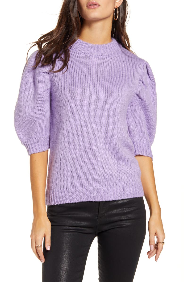 English Factory Puff Sleeve Sweater, Main, color,