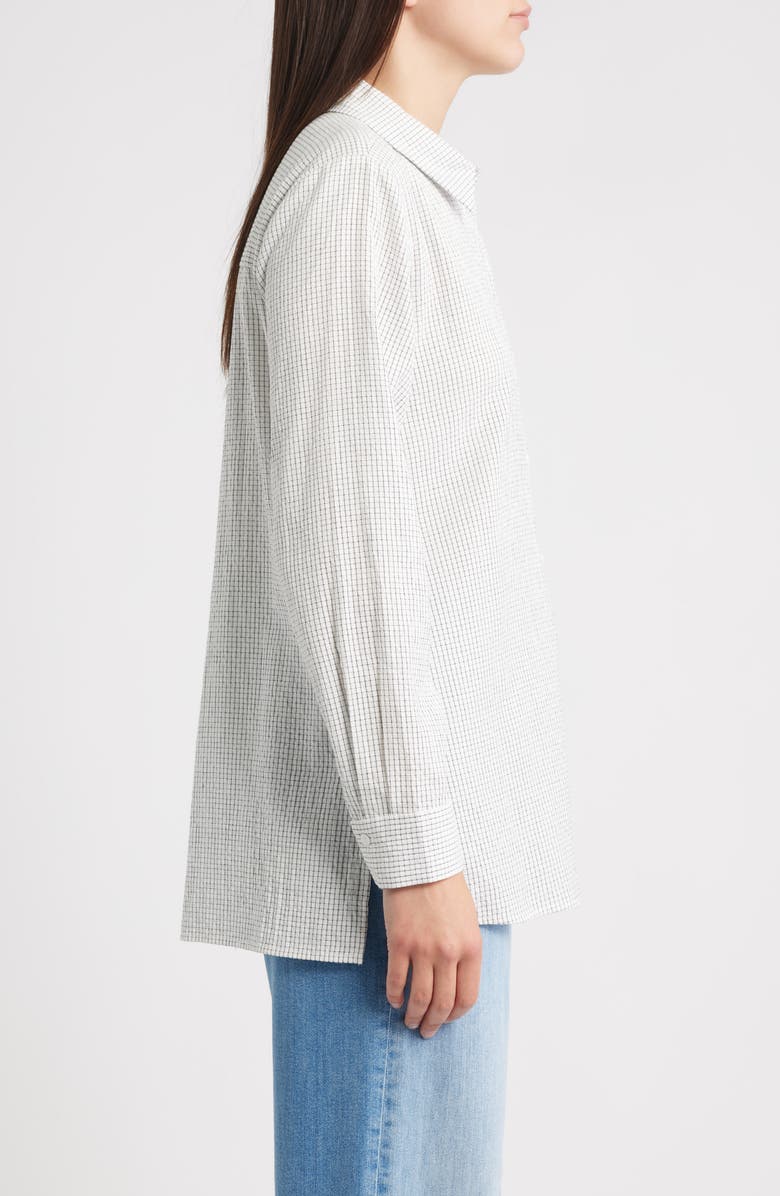 Eileen Fisher Classic Collar Easy Organic Cotton Button-Up Shirt, Alternate, color, White