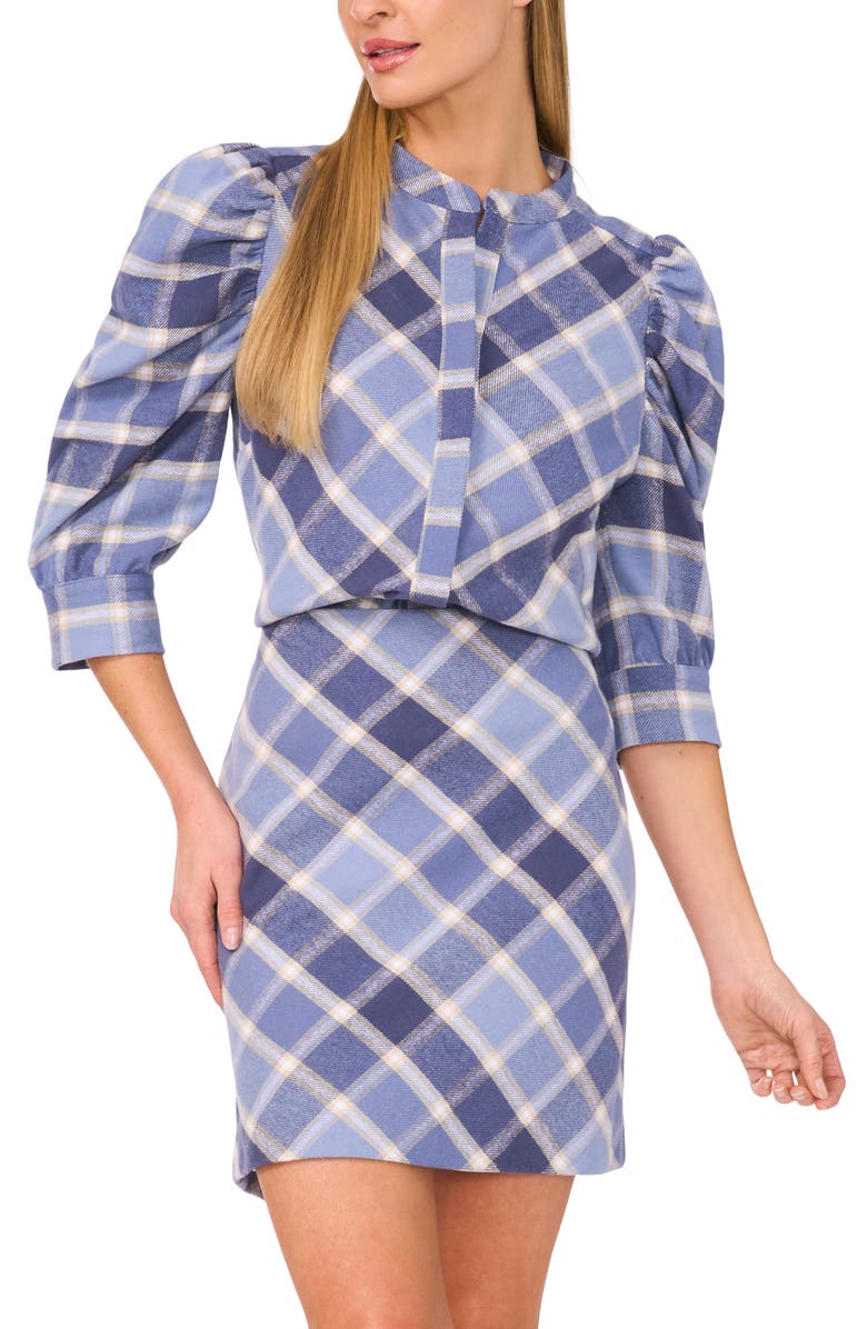 CeCe Plaid Cotton Twill Miniskirt, Alternate, color, 