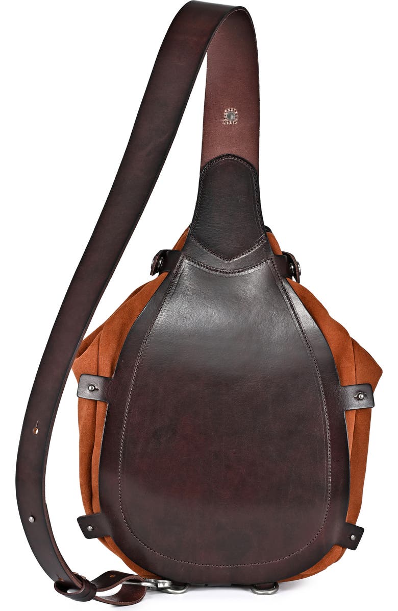 OLD TREND Daisy Leather Trim Sling Bag, Alternate, color, Brown