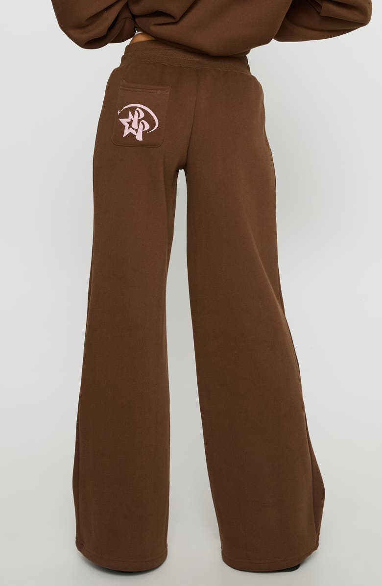 Princess Polly Stargirl Wide Leg Sweatpants, Alternate, color, Brown