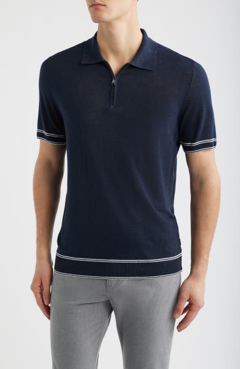 Norbertino Cotton Short Sleeve Tipped Sweater