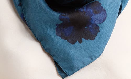 Bcbg Floral Shadow Square Scarf In Blue