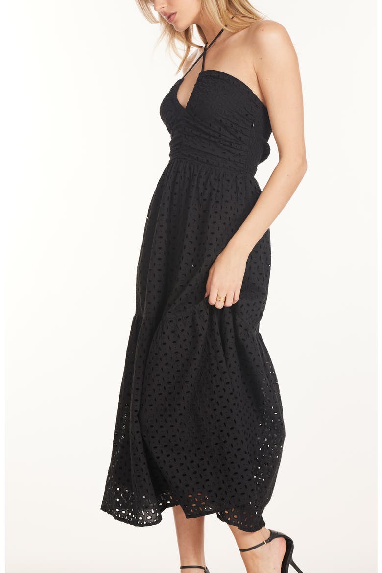 Aeries Tiered Halter Dress, Alternate, color, Black Eyelet