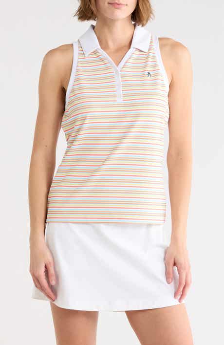 ORIGINAL PENGUIN GOLF Stripe Sleeveless Golf Knit Polo