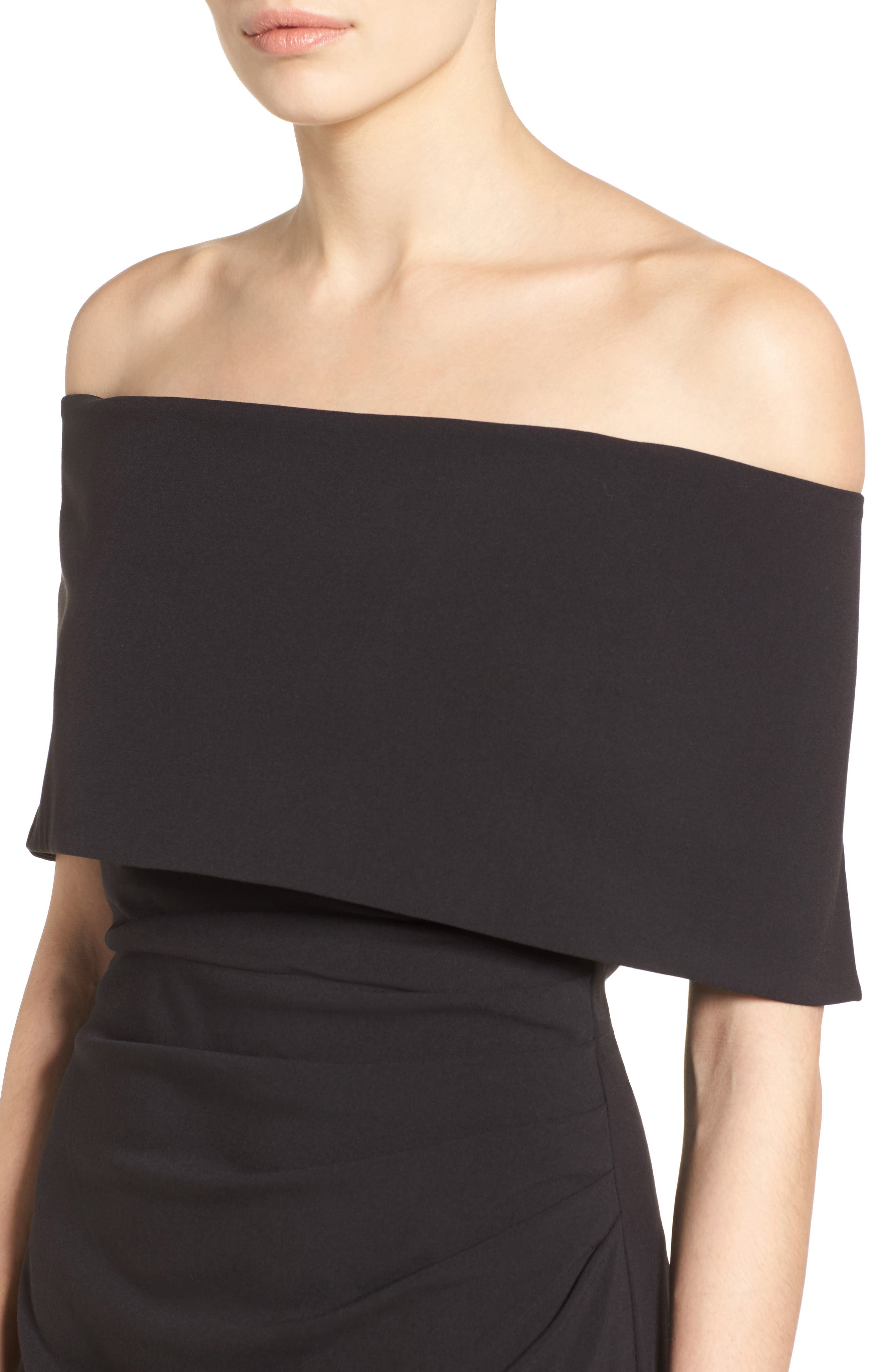 vince camuto popover cocktail dress Vince Camuto Off-The-Shoulder Sheath Dress - Black
