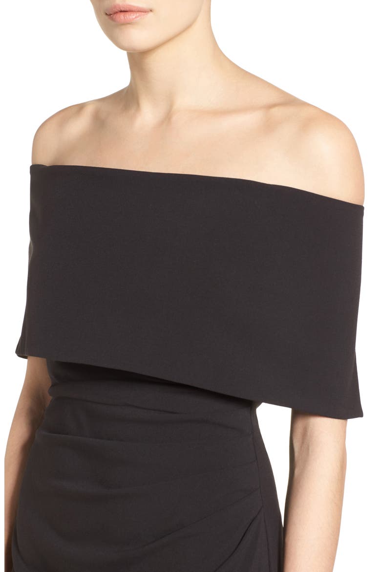 Popover Cocktail Dress, Alternate, color, BLACK