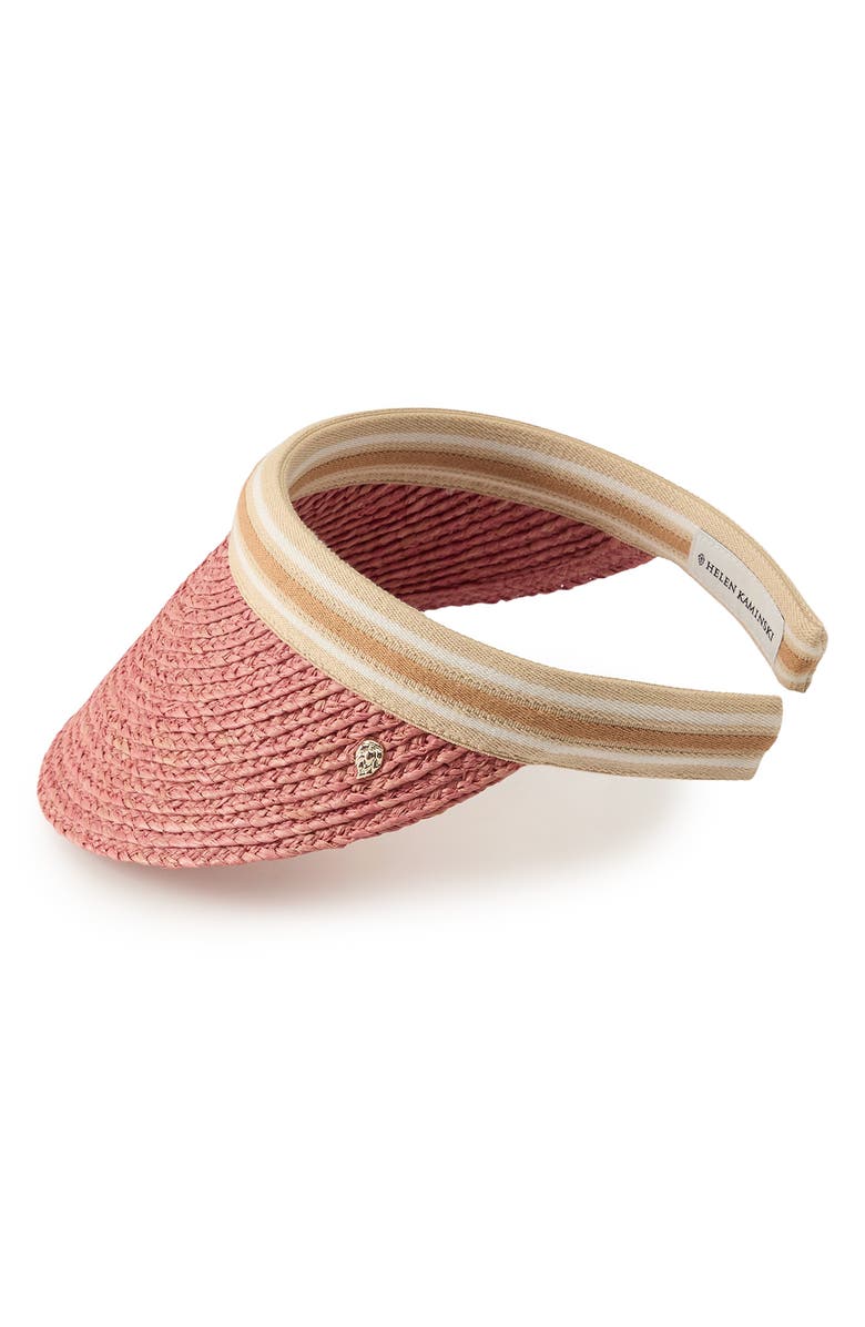 Helen Kaminski Bianca Raffia Visor, Alternate, color, Pomelo Nougat Stripe