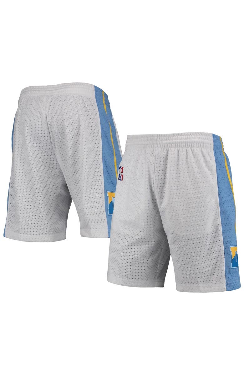 Mitchell & Ness Men's Mitchell & Ness White Denver Nuggets 2006-07 Hardwood Classics Swingman Shorts, Main, color,