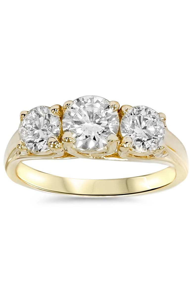 Bliss Diamond 2ct Three Stone Diamond Engagement 14K Gold Ring, Main, color, 14K Yellow Gold