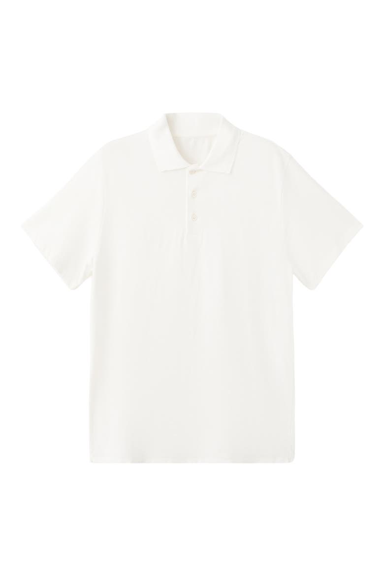 Solid Fine Knit Cotton Polo, Alternate, color, OFF WHITE
