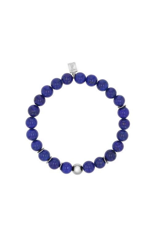 MR LOWE BY SHERYL LOWE MR LOWE BY SHERYL LOWE MR LOWE BEAD BRACELET WITH SILVER ROUND BEAD AND 6 SILVER WAVY DISKS 