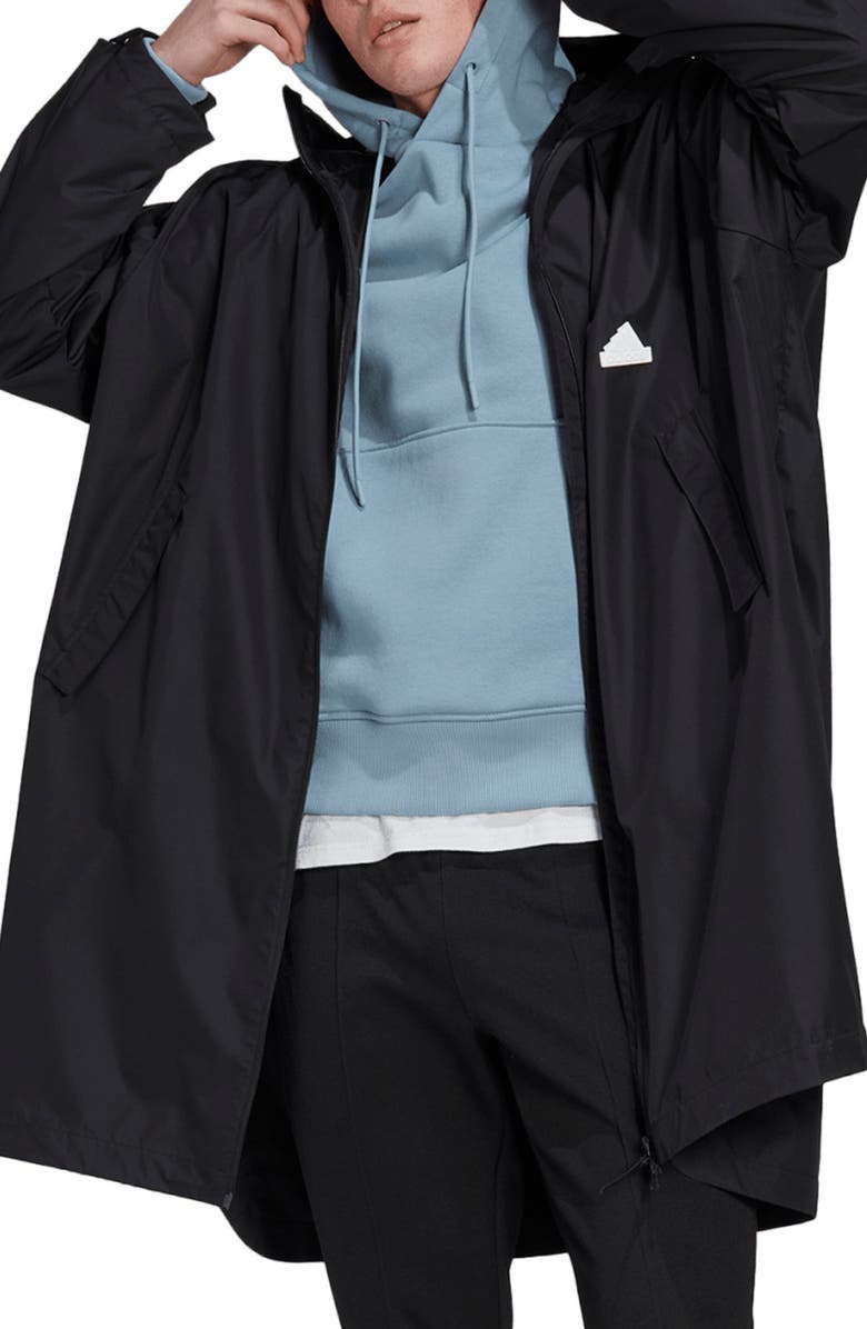 adidas Recycled Polyester Windbreaker Duster Coat, Main, color,