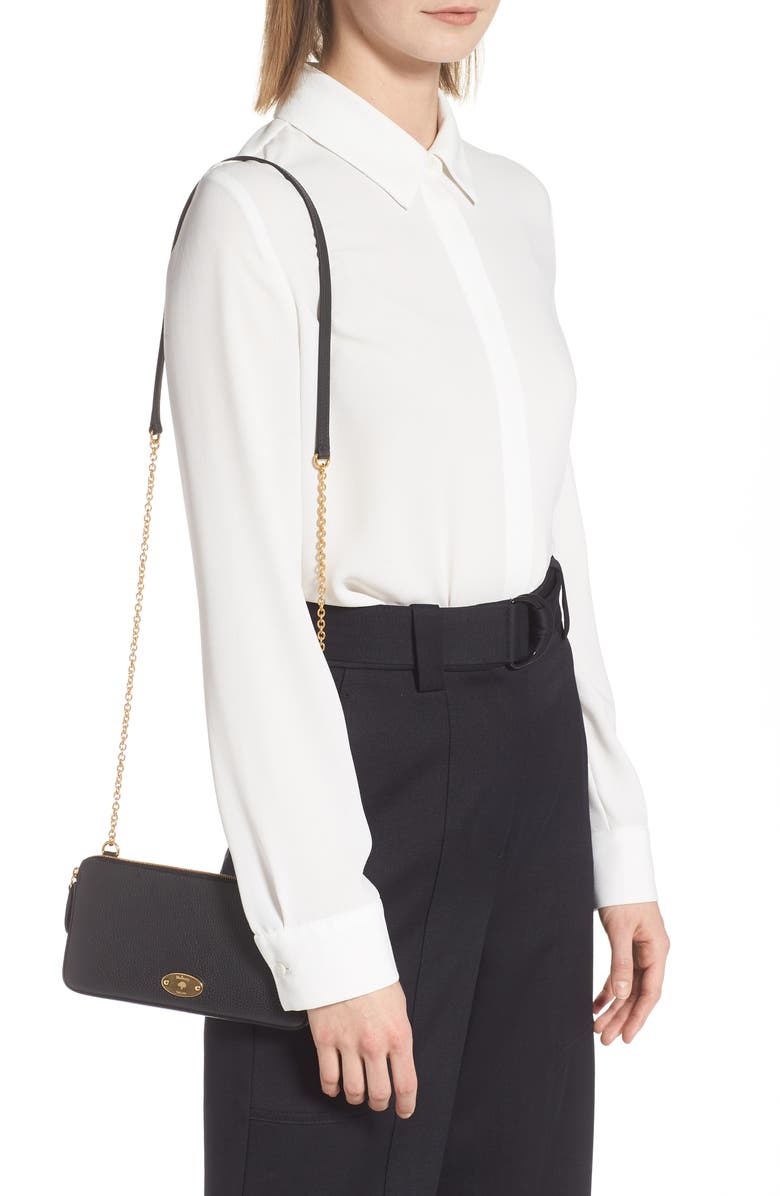 Mulberry Plaque Leather Wallet on a Chain, Alternate, color,