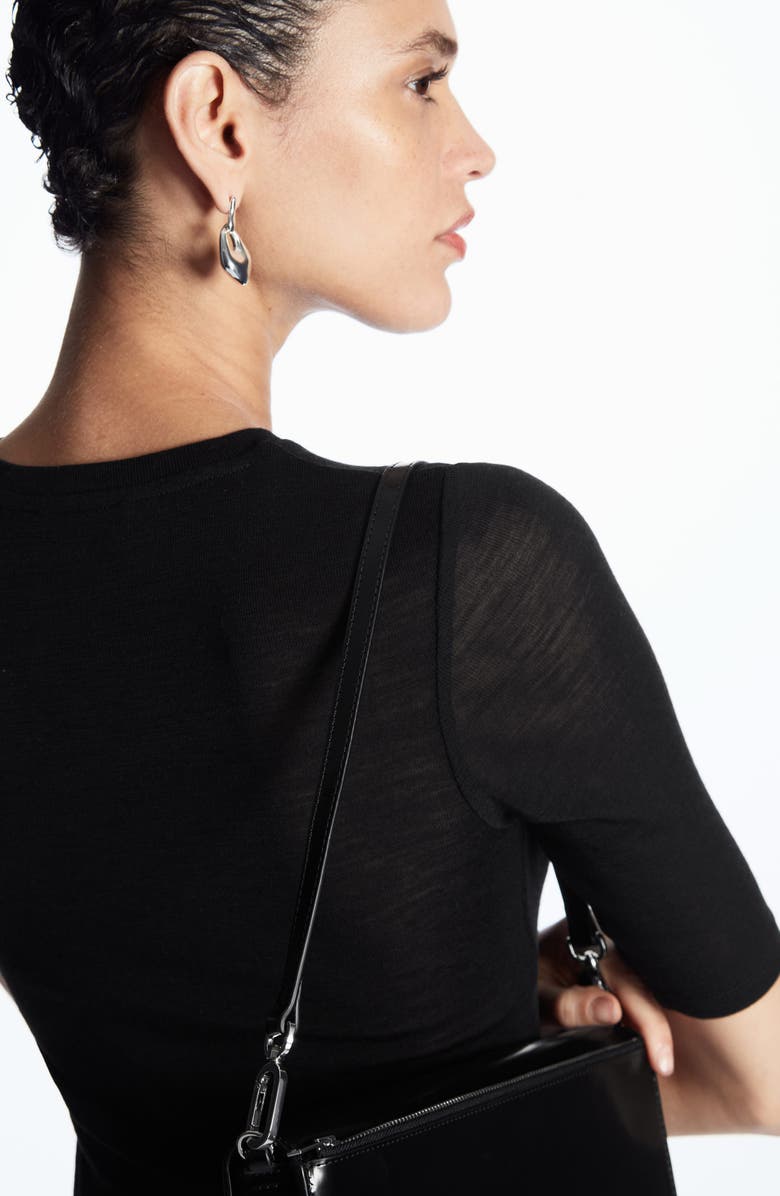 COS Slim Fit Wool Top, Alternate, color,