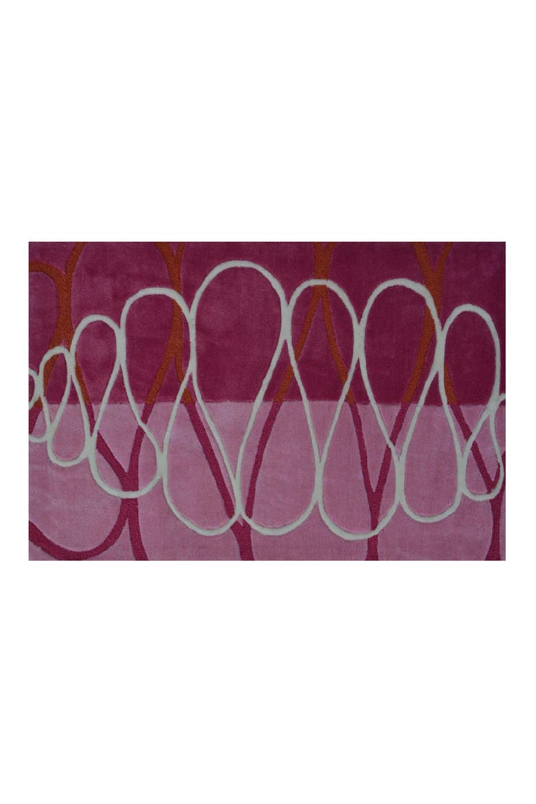 Squiggle Strip Indoor/Outdoor Doormat, Main, color, PINK/ ORANGE