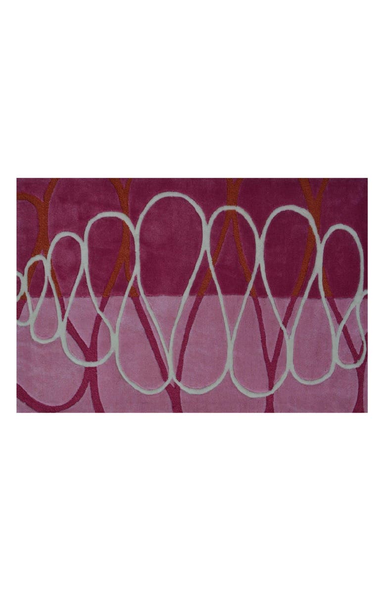 R16 HOME Squiggle Strip Indoor/Outdoor Doormat, Main, color, Pink/ Orange