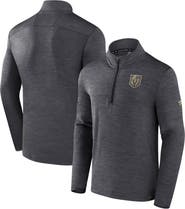 FANATICS Men's Fanatics Branded  Heather Charcoal Vegas Golden Knights Authentic Pro Quarter-Zip Pullover Top