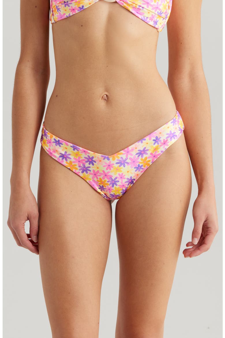 V-Cut Bikini Bottoms, Main, color, DAISY DREAMER