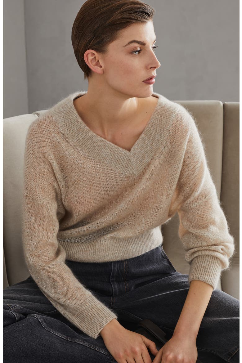 Mohair and wool sweater, Alternate, color, Beige