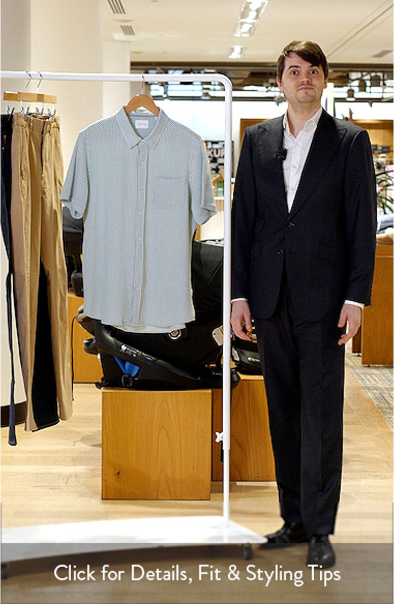 Keaton Stripe Seersucker Short Sleeve Button-Up Shirt, sales video thumbnail