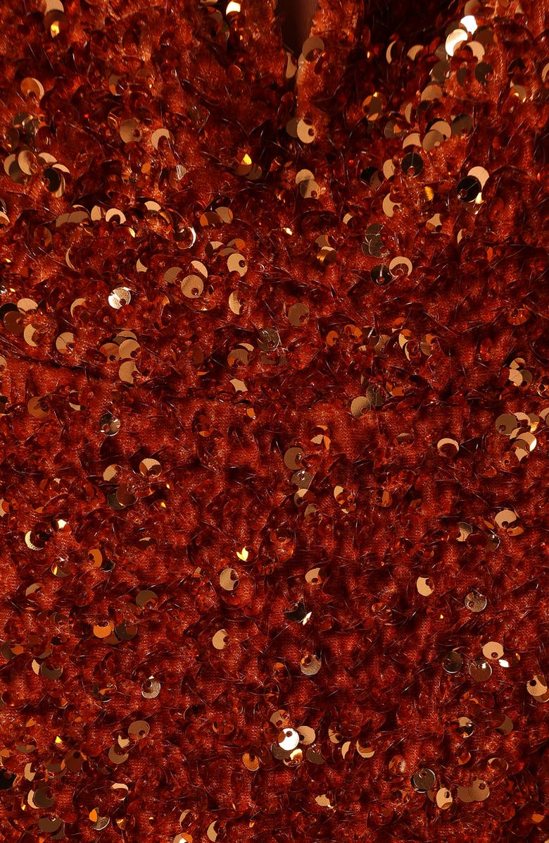 Petal & Pup Kailee Sequin Plunge Neck Cocktail Midi Dress, Alternate, color,