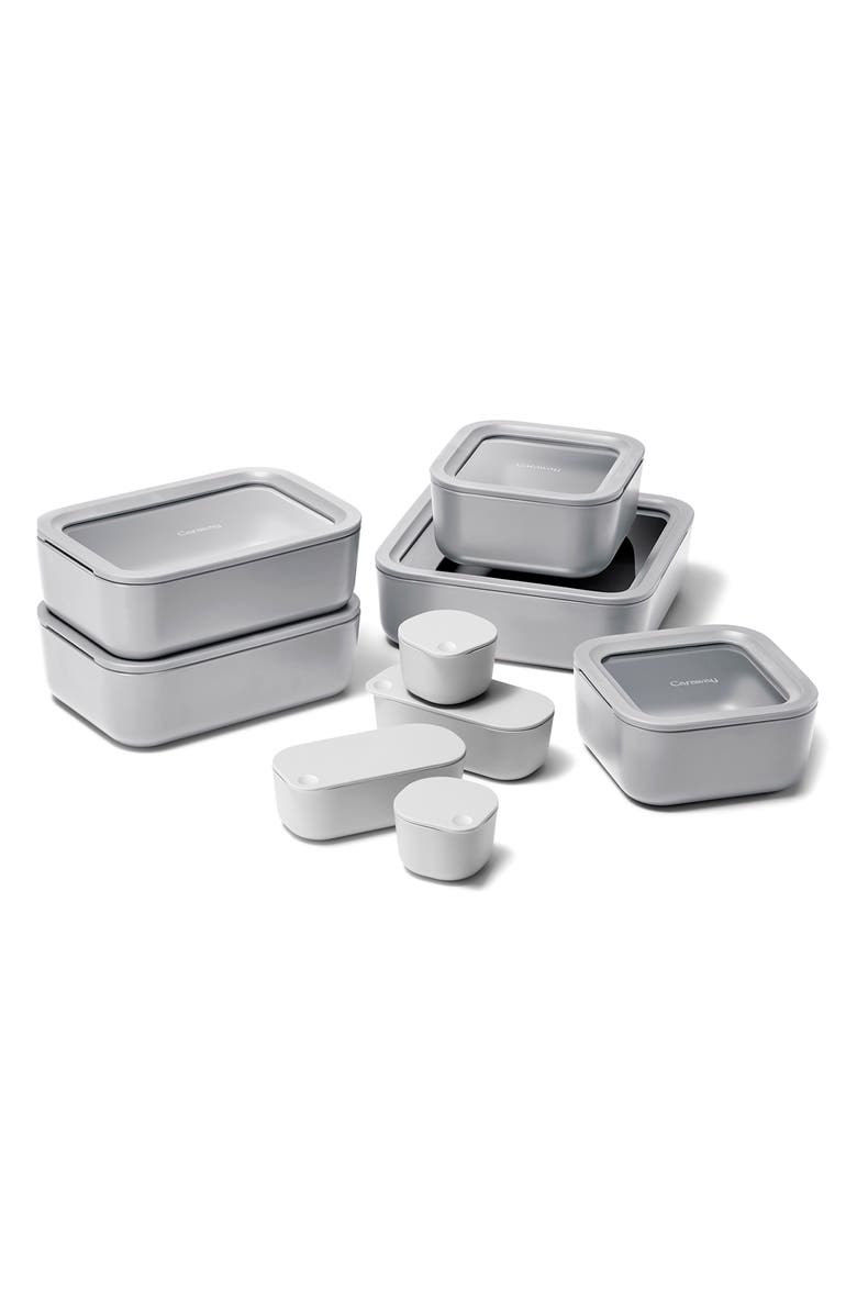 CARAWAY 17-Piece Food Storage Glass Container Set, Main, color, Gray