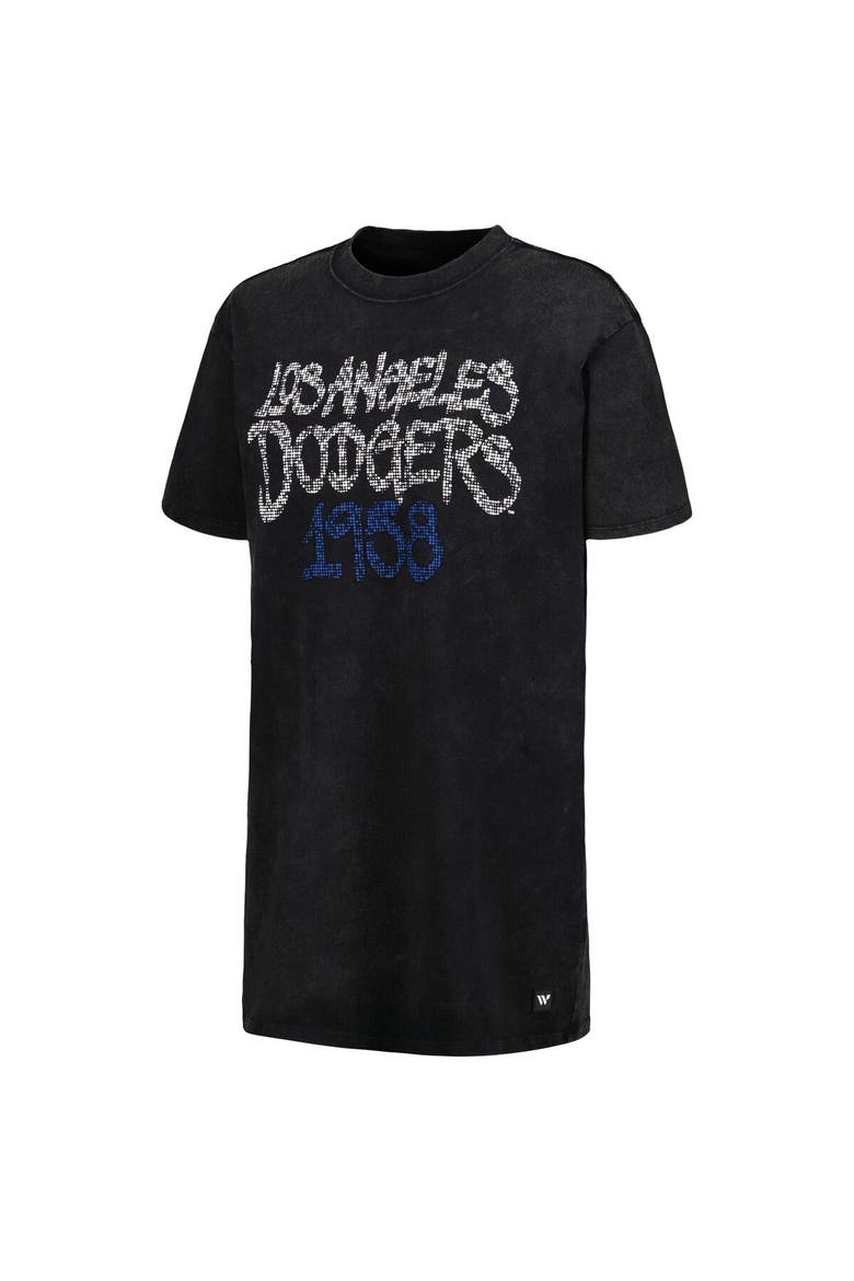 Women's The Wild Collective Black Los Angeles Dodgers T-Shirt Dress, Alternate, color, Black