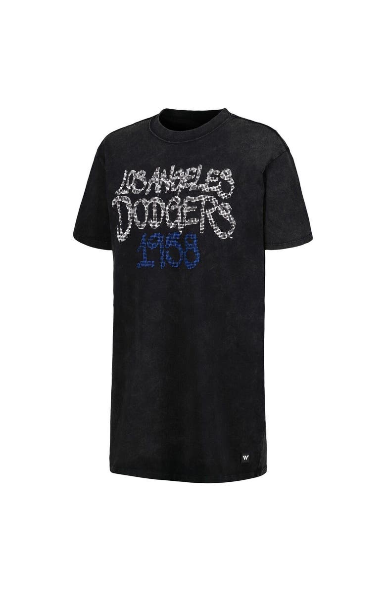 THE WILD COLLECTIVE Women's The Wild Collective Black Los Angeles Dodgers T-Shirt Dress, Alternate, color, Black
