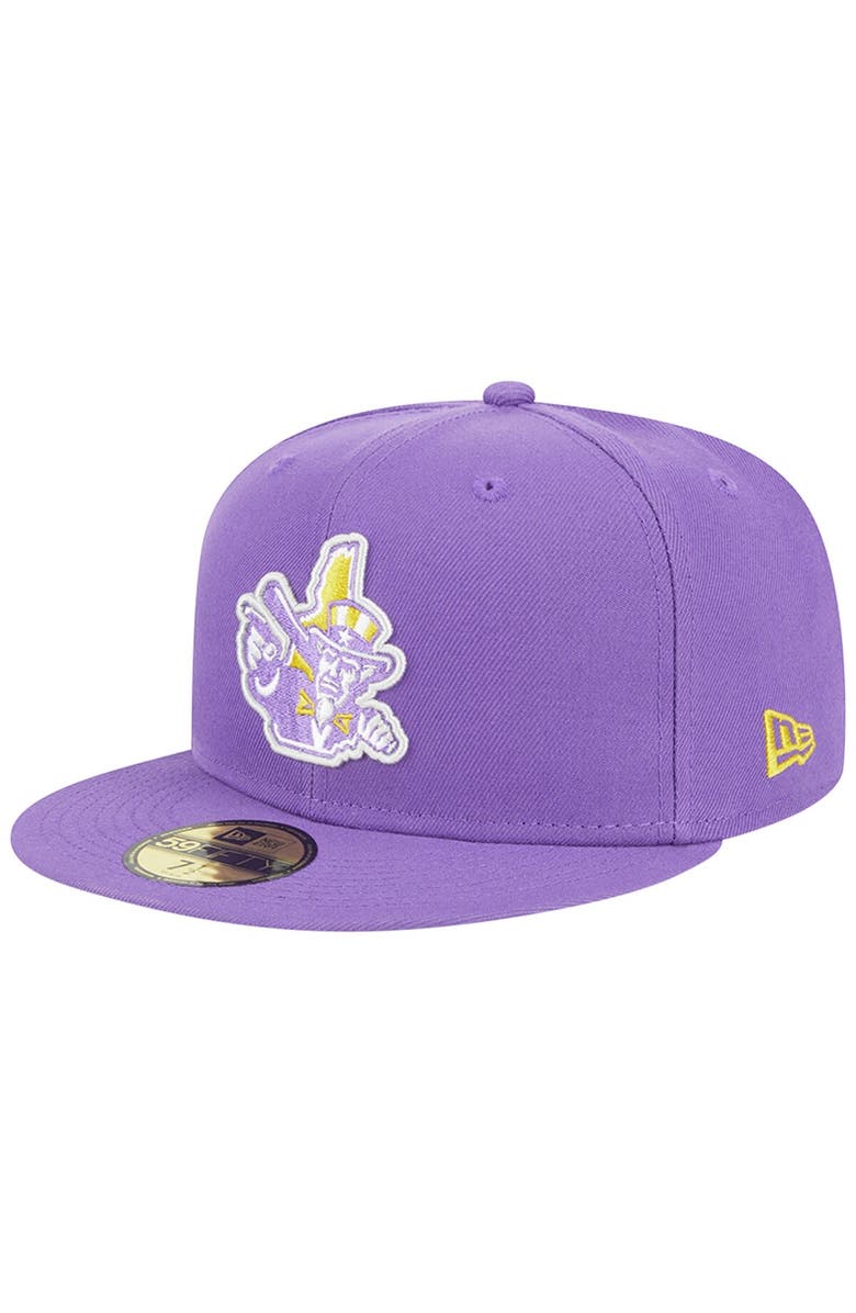 New Era Men's New Era Purple New Hampshire Fisher Cats Theme Nights New Hampshire Primaries Uncle Sam 59FIFTY Fitted Hat, Main, color, Purple