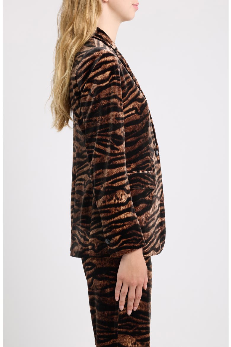 Animal Print One-Button Blazer, Alternate, color, ANNE BLACK/ BROWN MULTI