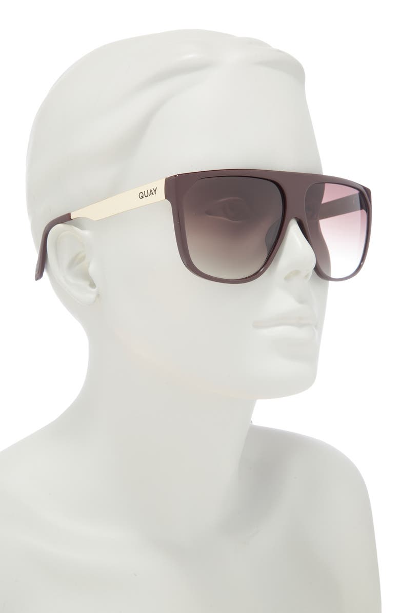 QUAY No Curfew 53mm Polarized Shield Sunglasses, Alternate, color, Espresso/ Brown