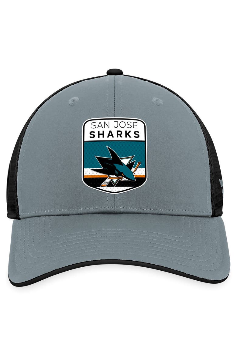 Men's Fanatics Branded  Gray/Black San Jose Sharks Authentic Pro Home Ice Trucker Adjustable Hat, Alternate, color, Gray