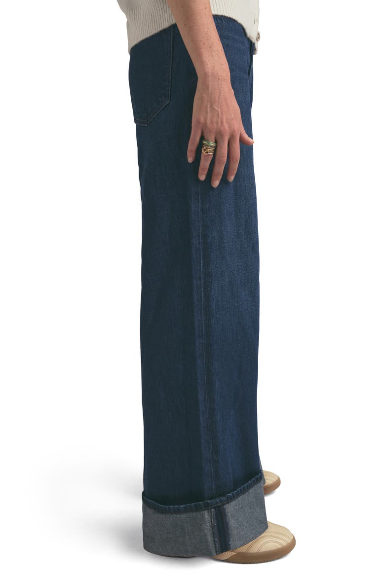 The Masha Shortie Cuffed High Waist Wide Leg Jeans, Alternate, color, BELMONT