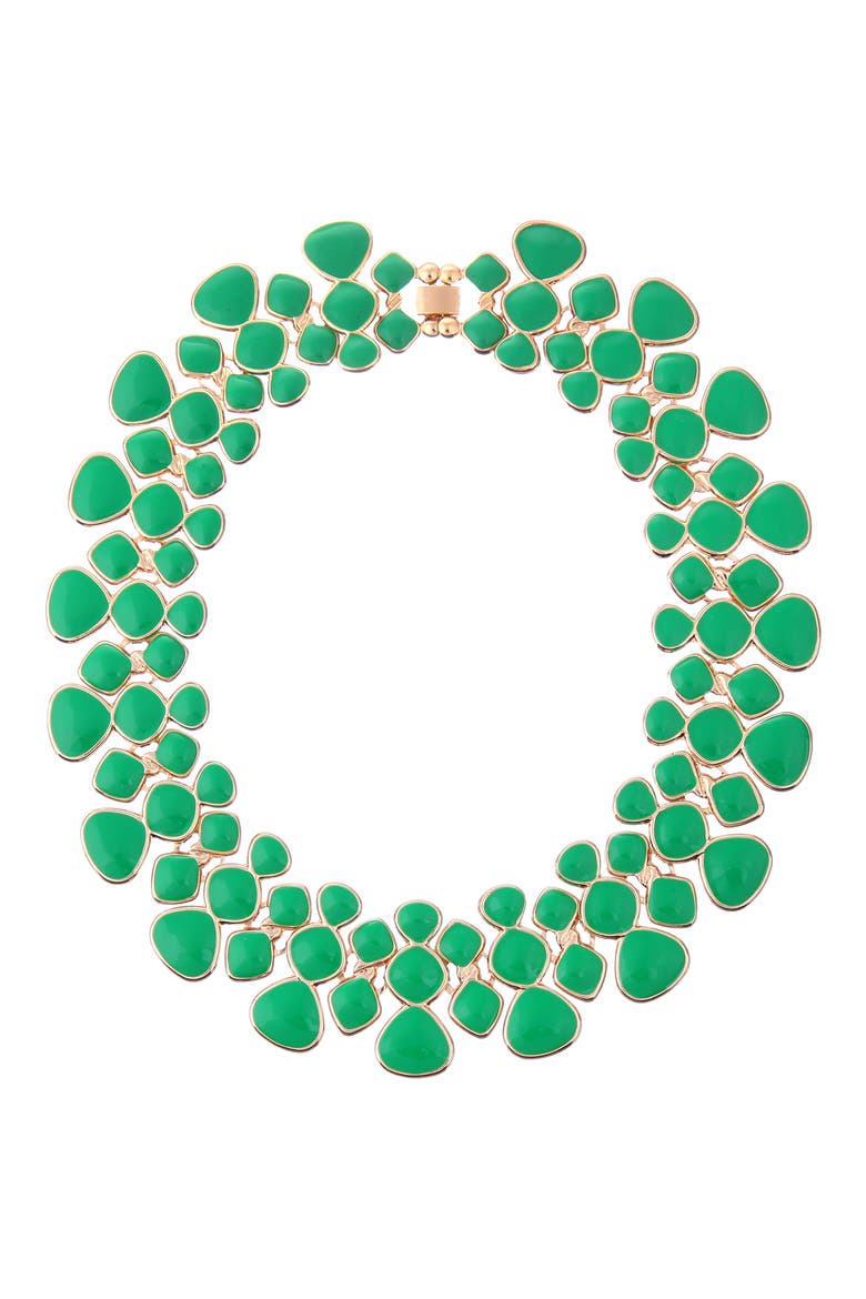 Honeycomb Collar Necklace, Main, color, GREEN