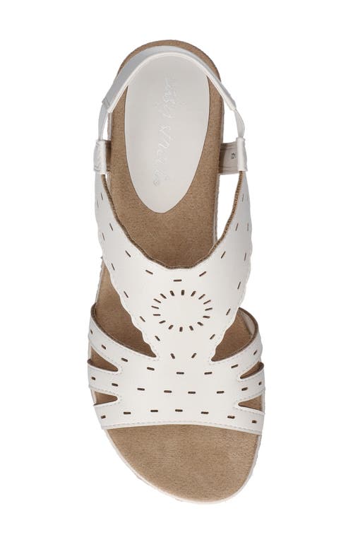 Easy Street Fran Slingback Wedge Sandal In White