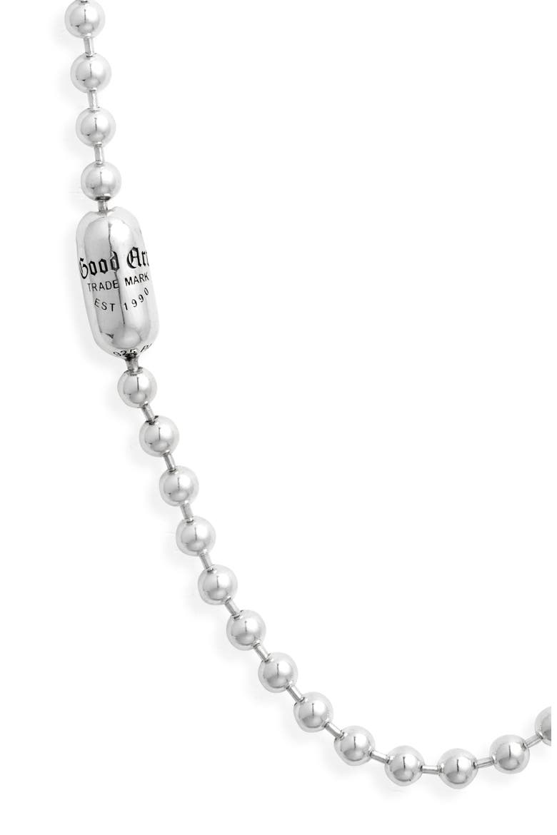 Men's Logo A Poplock Necklace, Alternate, color, STERLING SILVER