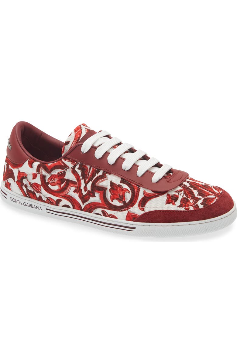 Dolce&Gabbana Majolica Print Low Top Sneaker, Main, color, Iy3tn Maiolica 1 Rubino