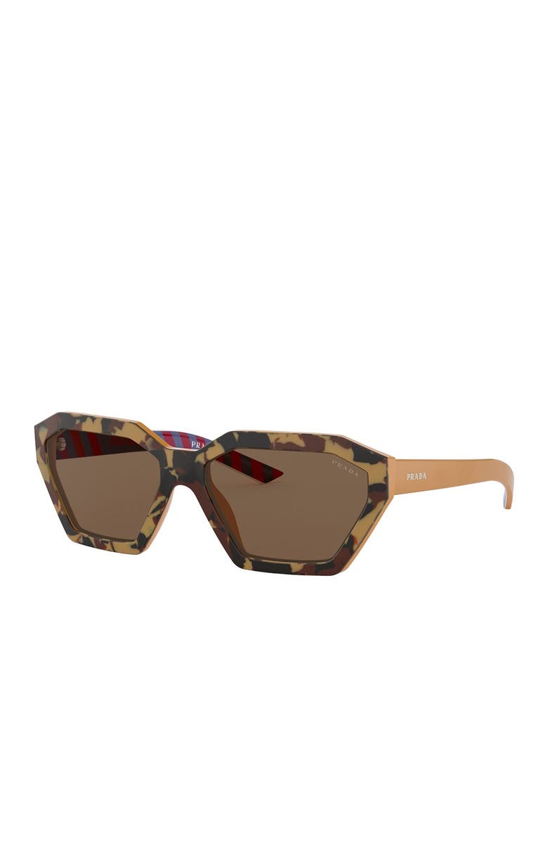 Prada Irregular 57mm Square Sunglasses, Alternate, color, 