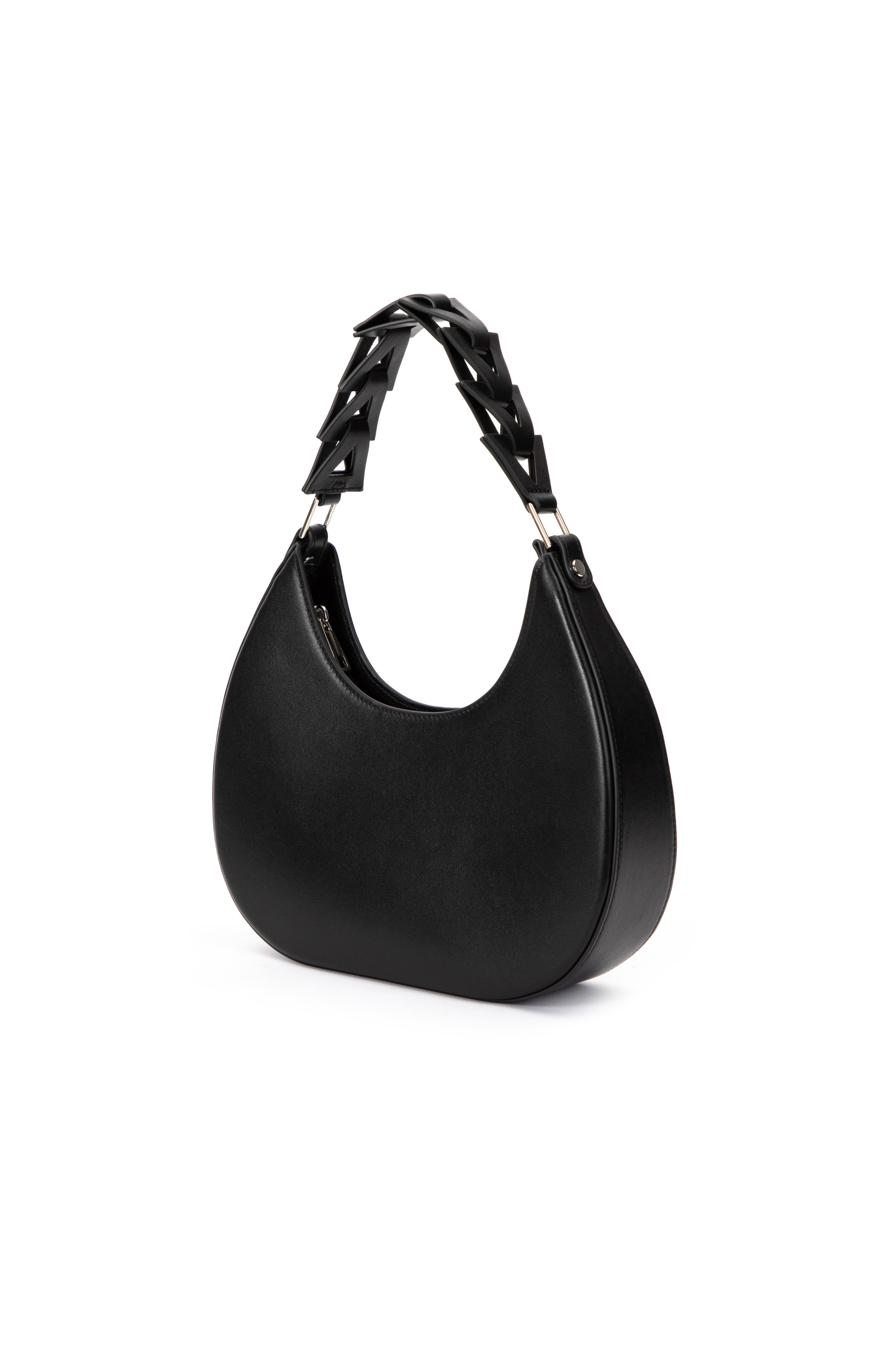 JURGI D Letter Shoulder Bag in Smooth Leather, Main, color, Black