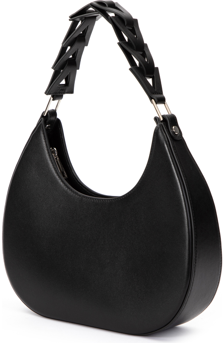 JURGI D Letter Shoulder Bag in Smooth Leather, Main, color, Black