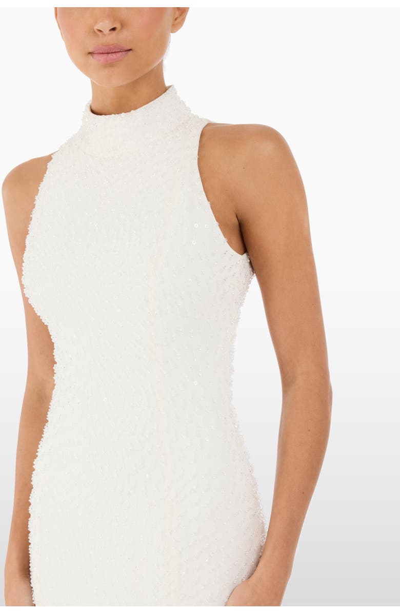 Jenny Packham Mischief Embellished High-Neck Maxi Dress, Alternate, color, Ivory