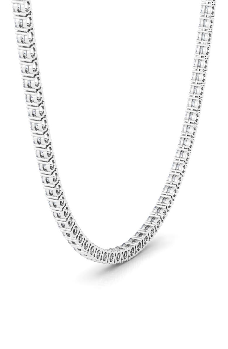 HauteCarat Lab Created Diamond Tennis Necklace, Alternate, color, 18K White Gold