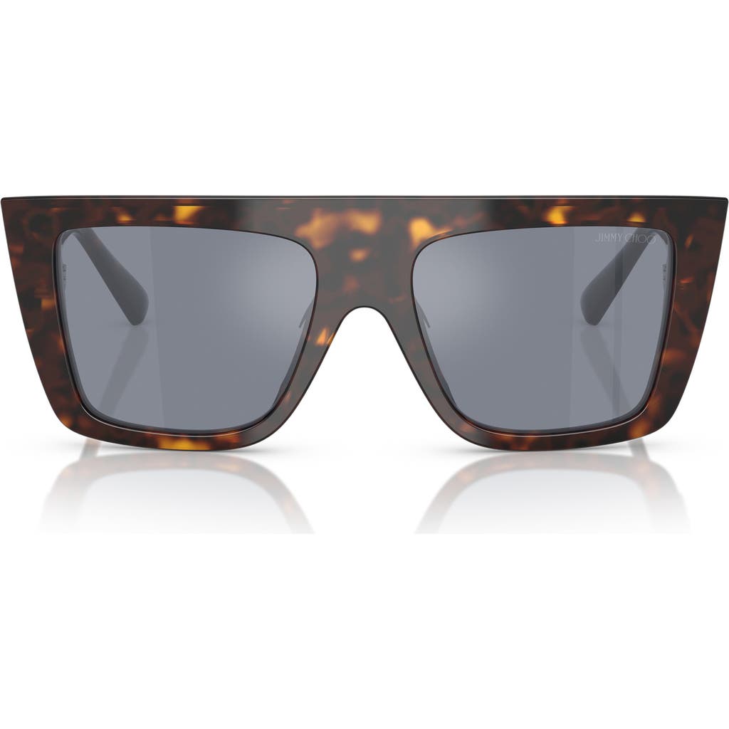 Jimmy Choo 52mm Rectangular Sunglasses In Havana/grey