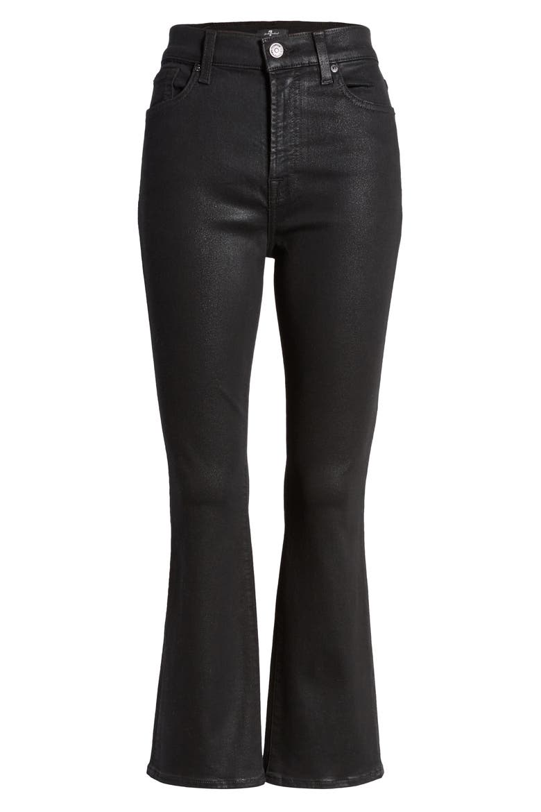 7 For All Mankind® Slim High Waist Ankle Kick Jeans, Alternate, color, BLACK
