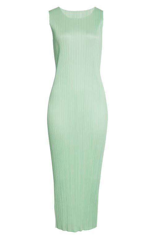 Issey Miyake Pleats Please New Colorful Basics 4 Pleated Sleeveless Dress In Green