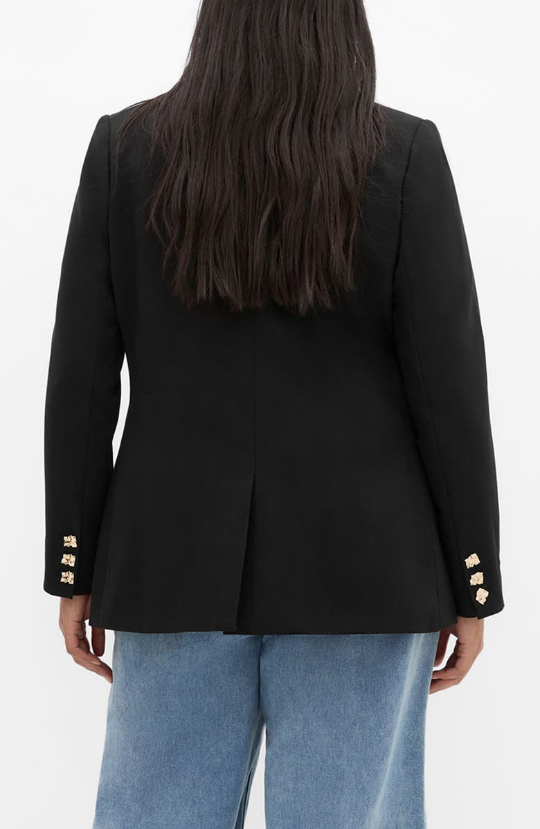 City Chic Alexi Peak Lapel Blazer, Alternate, color, Black